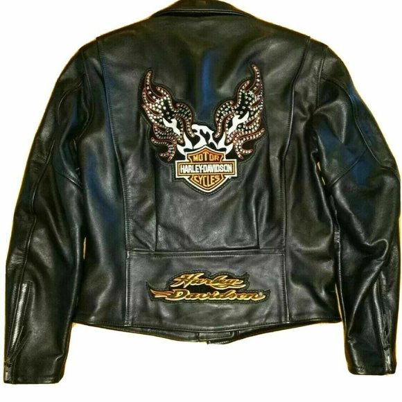 Harley-Davidson Jackets & Blazers - USA HARLEY DAVIDSON BLING LEATHER JACKET